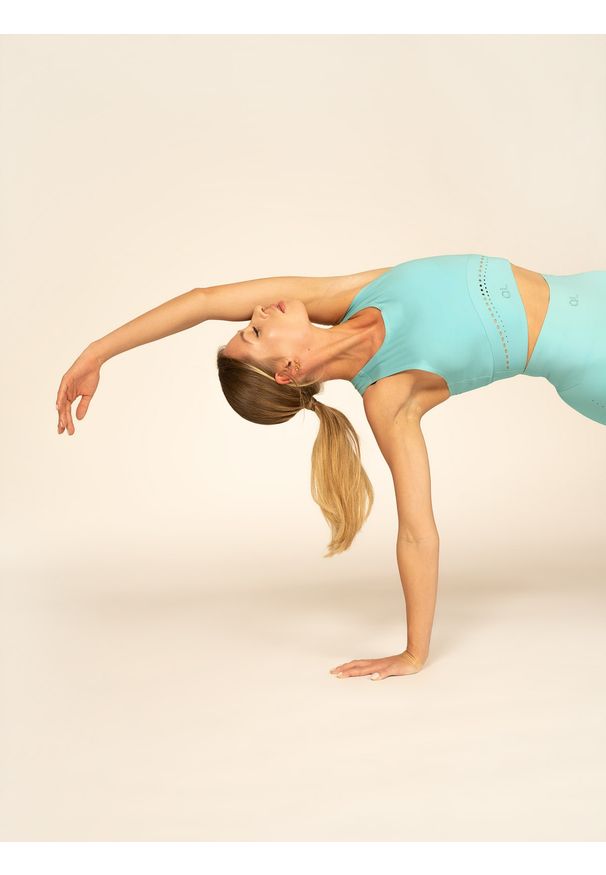 4f - 4F Biustonosz treningowy z niskim wsparciem z materiałów z recyklingu damski 4F x Anna Lewandowska M. Kolor: turkusowy. Materiał: materiał. Sport: joga i pilates, fitness