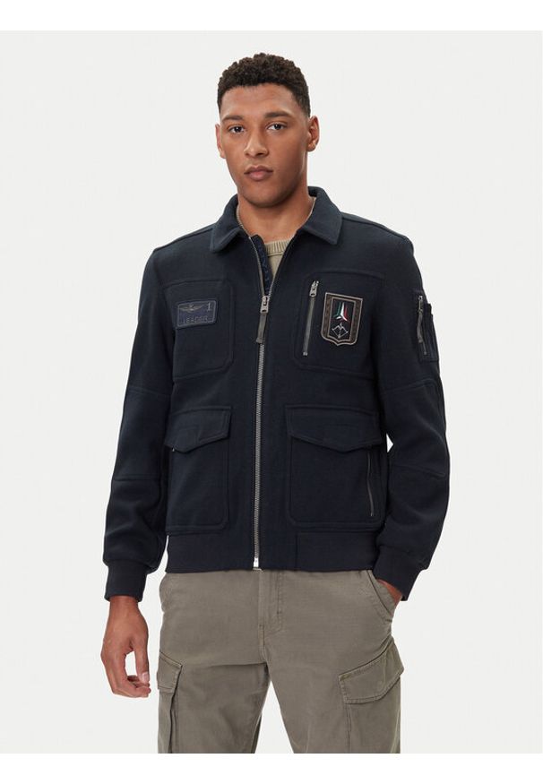 Aeronautica Militare Kurtka bomber 252AM1380UL00902 Granatowy Regular Fit. Kolor: niebieski. Materiał: syntetyk