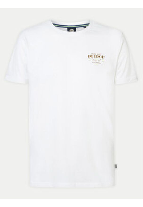 Petrol Industries T-Shirt M-1040-TSR603 Biały Regular Fit. Kolor: biały. Materiał: bawełna