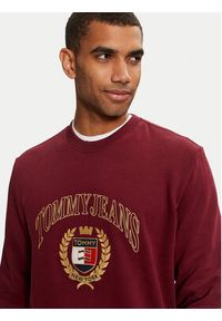 Tommy Jeans Bluza DM0DM19755 Bordowy Regular Fit. Kolor: czerwony. Materiał: bawełna