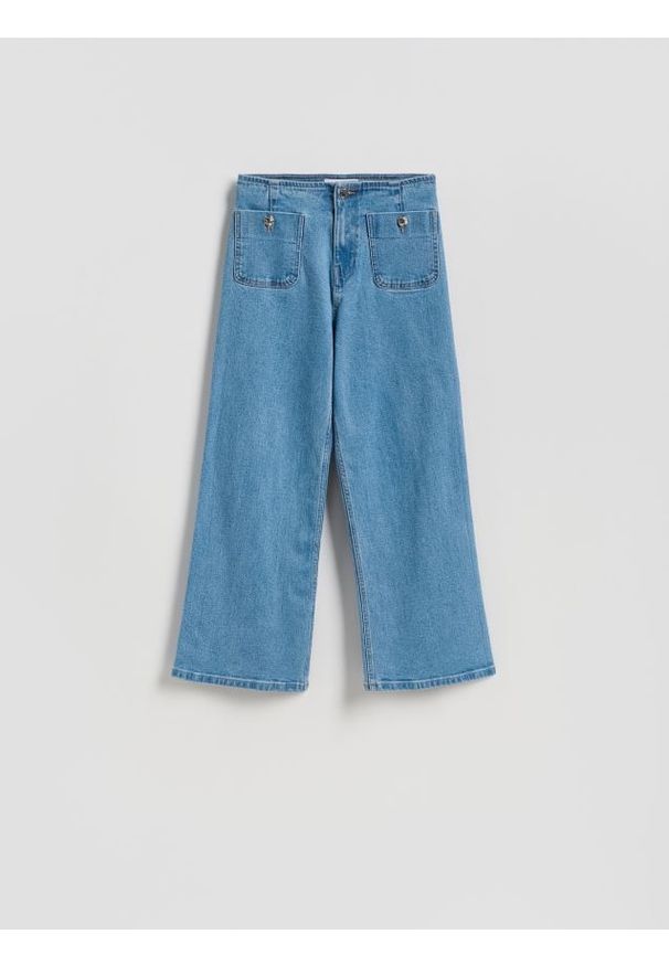 Reserved - Jeansy culotte - niebieski. Kolor: niebieski