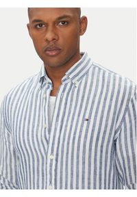 TOMMY HILFIGER - Tommy Hilfiger Koszula Essential MW0MW38581 Niebieski Regular Fit. Kolor: niebieski. Materiał: len
