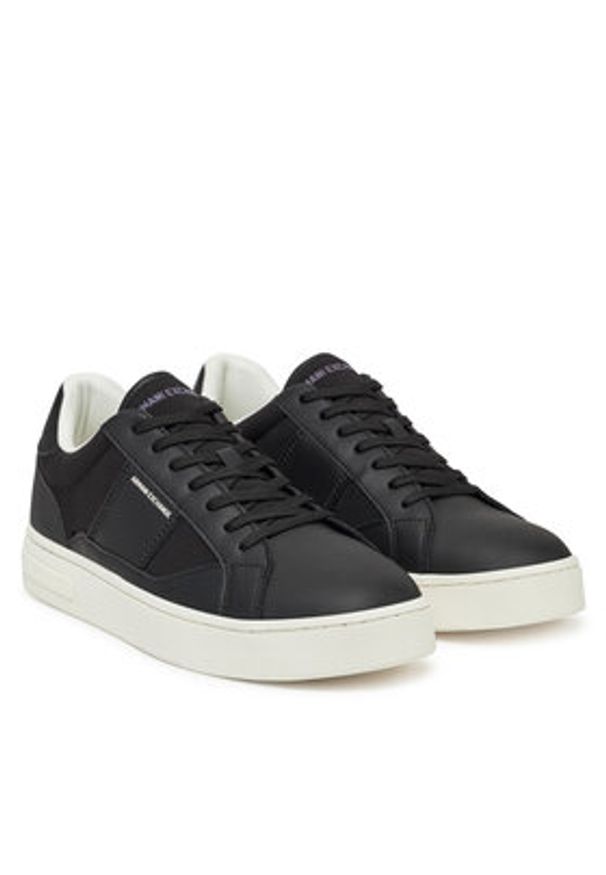 Armani Exchange Sneakersy XUX241 XV911 K001 Czarny. Kolor: czarny. Materiał: skóra