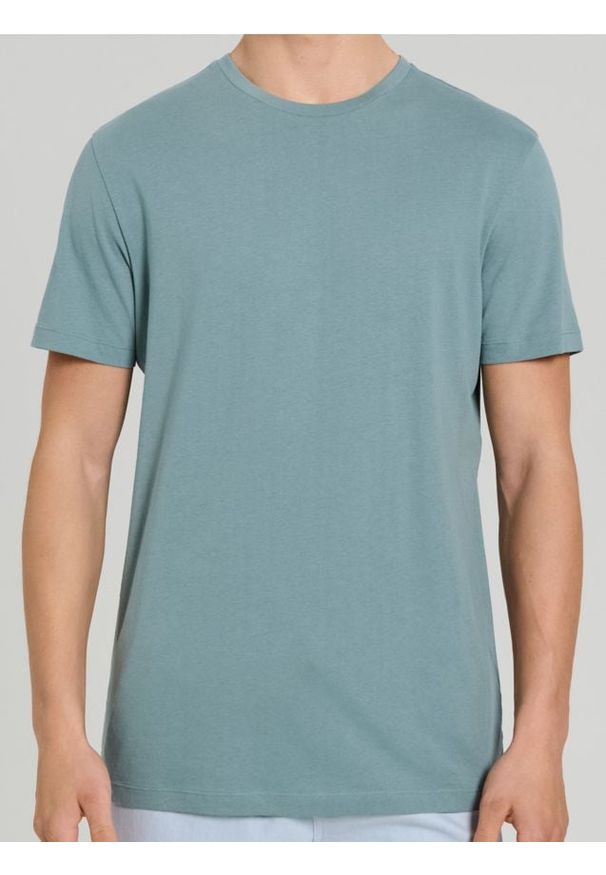 Sinsay - Bawełniana koszulka z krótkim rękawem - zielony. Kolor: zielony. Materiał: bawełna. Długość rękawa: krótki rękaw. Długość: krótkie