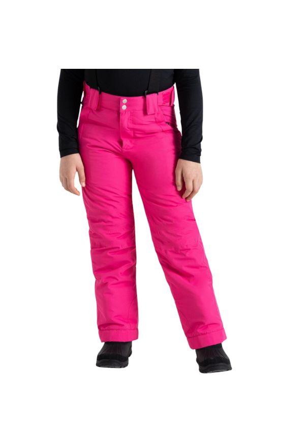 DARE 2B - Spodnie narciarskie dla dzieci Dare2Be Molive z szelkami. Kolor: różowy. Materiał: poliester. Sezon: zima. Sport: narciarstwo