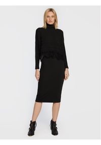 Nissa Komplet sweter i sukienka RZ13527 Czarny Regular Fit. Kolor: czarny. Materiał: syntetyk #1