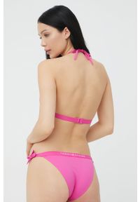 TOMMY HILFIGER - Tommy Hilfiger biustonosz kąpielowy kolor fioletowy lekko usztywniona miseczka. Kolor: fioletowy. Materiał: materiał, włókno. Wzór: nadruk #2