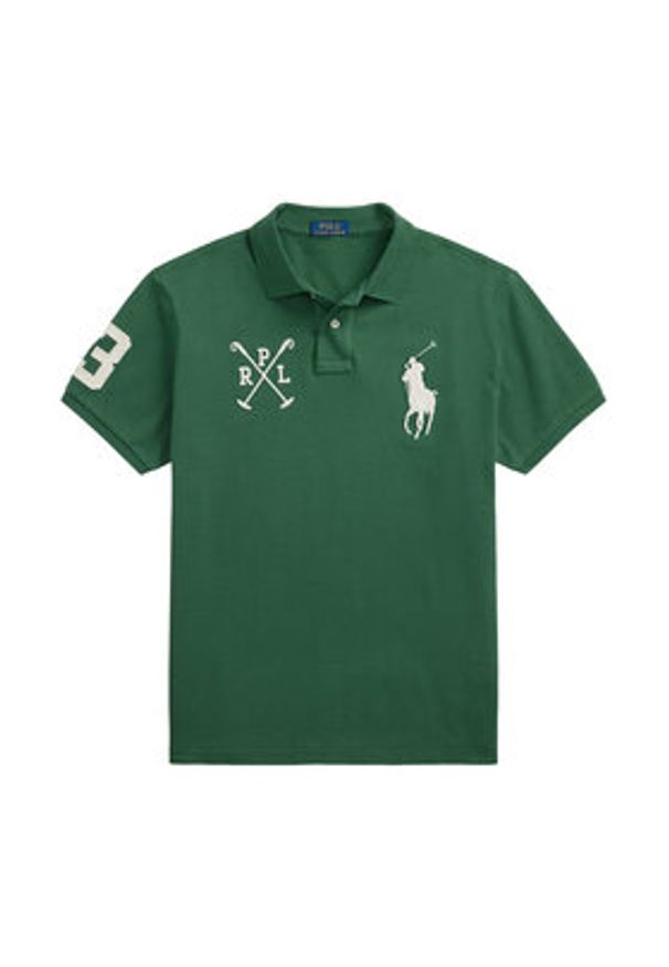 Polo Ralph Lauren Polo 710978082001 Zielony Custom Slim Fit. Typ kołnierza: polo. Kolor: zielony. Materiał: bawełna