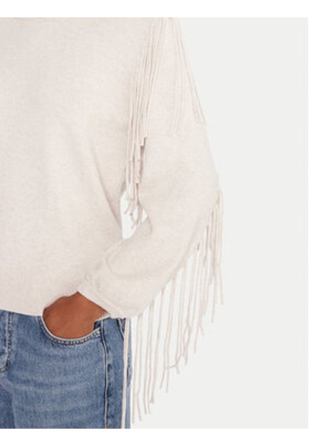 Marella Sweter Falco 2525366281000 Beżowy Regular Fit. Kolor: beżowy. Materiał: wiskoza