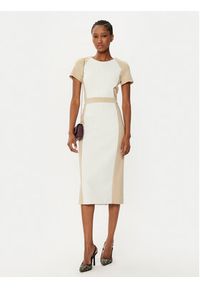 BOSS Sukienka koktajlowa Darsa 50532526 Écru Regular Fit. Materiał: syntetyk. Styl: wizytowy #2
