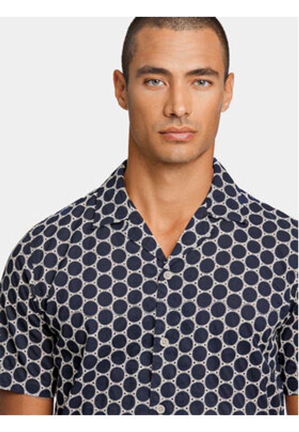 Lindbergh Koszula 30-203569 Granatowy Relaxed Fit. Kolor: niebieski. Materiał: bawełna