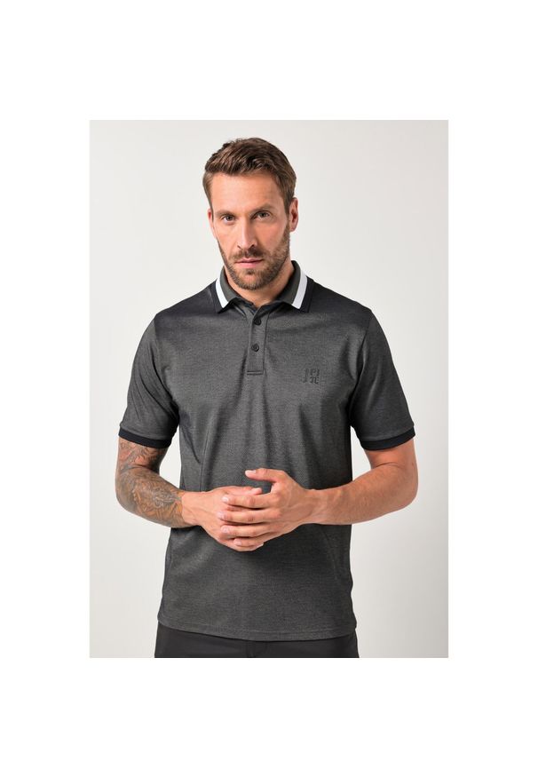 JAY-PI - Męska Koszulka polo golf rękaw 1/2 QuickDry TwoTone do rozm. 7XL. Typ kołnierza: polo, golf. Kolekcja: plus size. Kolor: czarny. Materiał: materiał, poliester, bawełna. Styl: sportowy