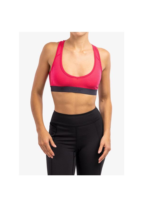 SENSOR - Biustonosz termoaktywny Sensor Merino DF Bra. Kolor: czerwony
