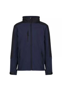 Regatta - Kurtka Softshellowa Membranowa Męska Wodoodporna Oddychająca 3warstwowa. Kolor: czarny, niebieski, wielokolorowy. Materiał: softshell, materiał. Sport: turystyka piesza