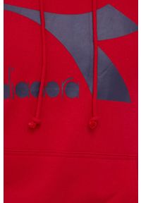 Diadora Bluza 102.177089 męska kolor czerwony z kapturem z nadrukiem. Typ kołnierza: kaptur. Kolor: czerwony. Materiał: bawełna, dzianina. Wzór: nadruk #3