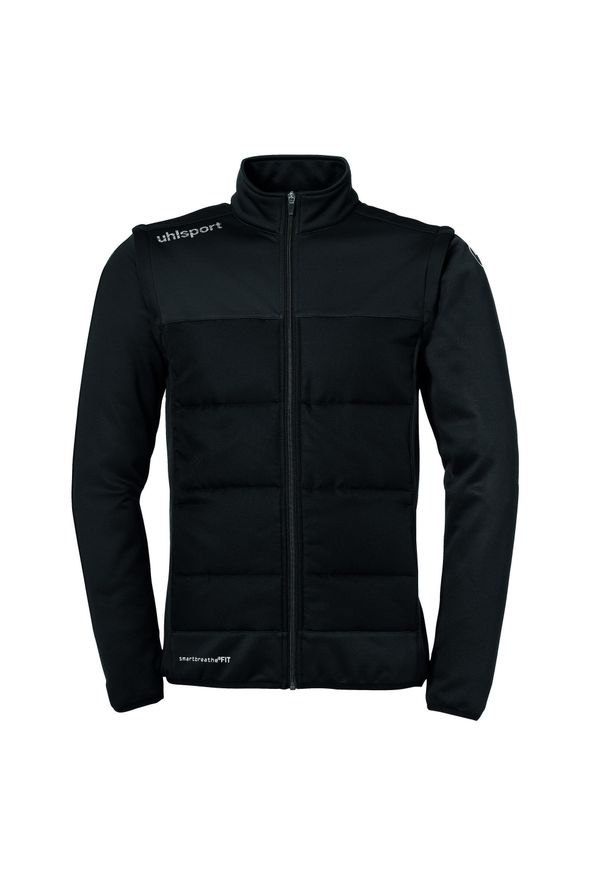 UHLSPORT - Kurtka z odpinanymi rękawami Uhlsport Essential. Kolor: czarny, wielokolorowy, biały. Materiał: materiał. Sport: piłka nożna