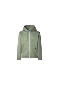 Bluza z kapturem Pepe Jeans Macbeth melange Zip. Typ kołnierza: kaptur. Kolor: zielony #1