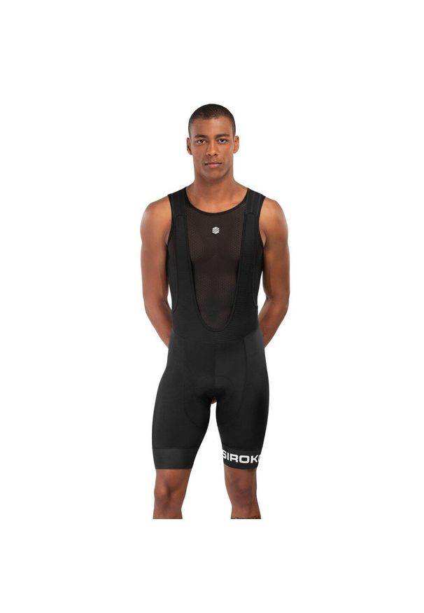 Spodenki rowerowe z szelkami męskie SIROKO Aspen. Kolor: czarny. Materiał: nylon