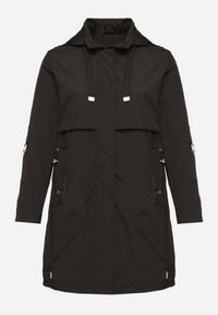 Born2be - Czarna Kurtka Parka Taliowana Ohlina. Kolekcja: plus size. Kolor: czarny. Styl: elegancki #3
