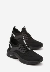 Born2be - Czarne Buty Sportowe z Napisami Klymitheme. Zapięcie: bez zapięcia. Kolor: czarny. Materiał: materiał. Wzór: napisy #3