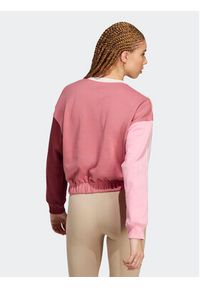 Adidas - adidas Bluza Essentials 3-Stripes Crop Sweatshirt IC9875 Różowy Loose Fit. Kolor: różowy. Materiał: bawełna