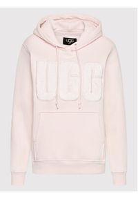Ugg Bluza Rey Fuzzy Logo 1121385 Różowy Relaxed Fit. Kolor: różowy. Materiał: syntetyk, bawełna