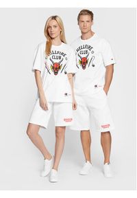 Champion T-Shirt Unisex STRANGER THINGS 217791 Biały Custom Fit. Kolor: biały. Materiał: bawełna