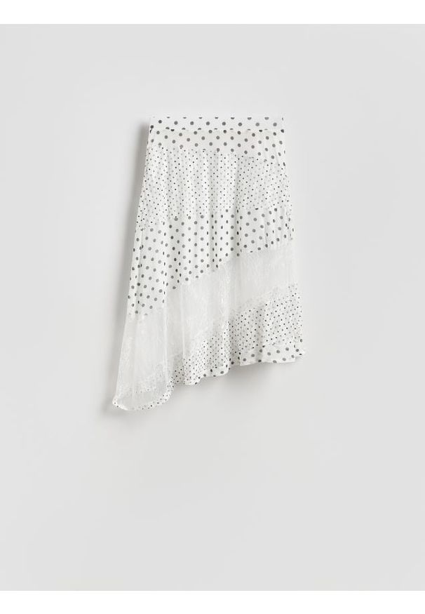 Reserved - Spódnica w grochy - wielobarwny. Materiał: dzianina. Wzór: grochy