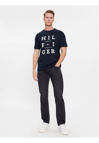 TOMMY HILFIGER - Tommy Hilfiger T-Shirt Box Flag Logo Tee MW0MW33690 Granatowy Regular Fit. Kolor: niebieski. Materiał: bawełna