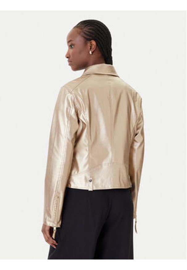 Rinascimento Kurtka z imitacji skóry CFC0124665003 Złoty Regular Fit. Kolor: złoty. Materiał: skóra