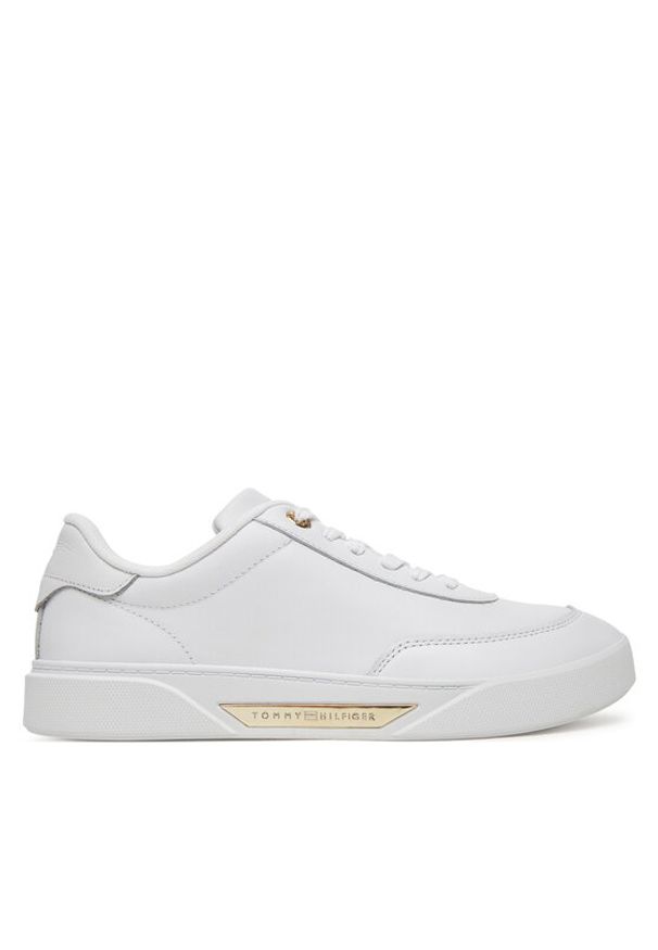 TOMMY HILFIGER - Tommy Hilfiger Sneakersy FW0FW08682 Biały. Kolor: biały. Materiał: skóra