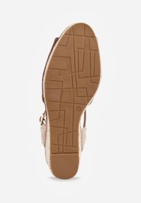 Born2be - Brązowe Sandały VICES na Koturnie z Plecionki w Stylu Boho Corolea. Zapięcie: pasek. Kolor: brązowy. Materiał: len. Obcas: na koturnie. Styl: boho. Wysokość obcasa: średni #2