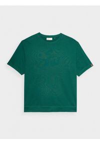 outhorn - T-shirt gładki męski - zielony. Okazja: na co dzień. Kolor: zielony. Materiał: bawełna, dresówka, dzianina. Długość rękawa: krótki rękaw. Wzór: gładki. Styl: casual #1