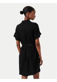 Vero Moda Sukienka koszulowa Bumpy 10325828 Czarny Regular Fit. Kolor: czarny. Materiał: wiskoza. Typ sukienki: koszulowe #4
