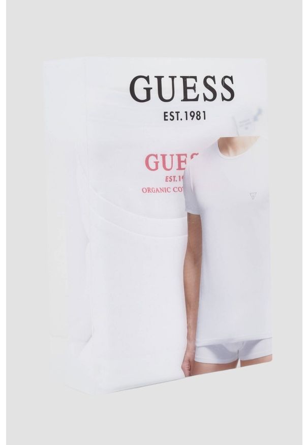 Guess - GUESS Zestaw białych męskich koszulek Caleb Hero 2PACK, Rozmiar XXL. Kolor: biały
