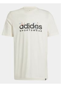 Adidas - adidas T-Shirt Landscape IM8305 Beżowy Regular Fit. Kolor: beżowy. Materiał: bawełna #4