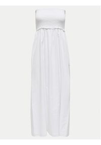 only - ONLY Sukienka letnia Claudia 15343044 Biały Regular Fit. Kolor: biały. Materiał: bawełna. Sezon: lato #5