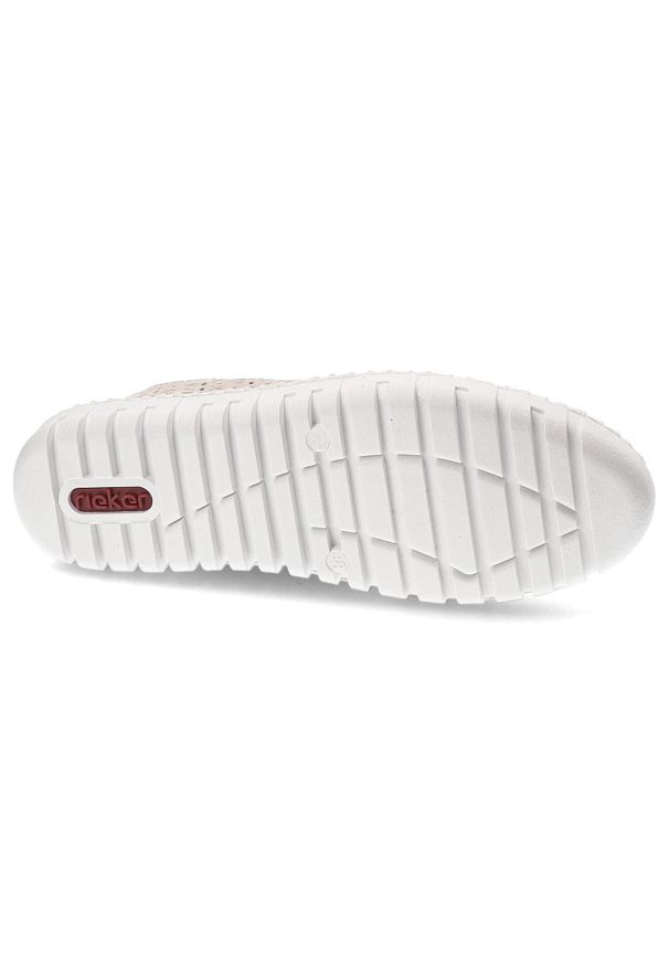 Różowe Półbuty Rieker Wygodne Obuwie Damskie. Kolor: różowy. Wzór: ażurowy. Styl: sportowy