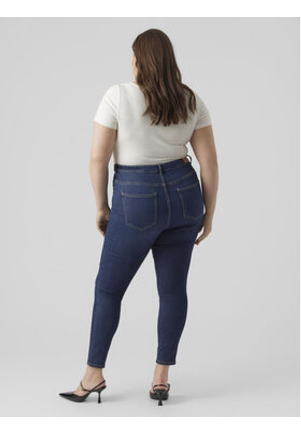 Vero Moda Curve Jeansy Phia 10285012 Granatowy Skinny Fit. Kolor: niebieski