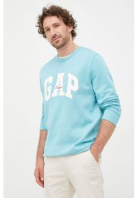 GAP bluza męska z aplikacją. Kolor: niebieski. Wzór: aplikacja