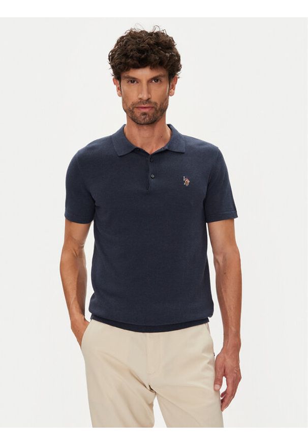 U.S. Polo Assn. Polo MUP3709 Granatowy Regular Fit. Typ kołnierza: polo. Kolor: niebieski. Materiał: bawełna