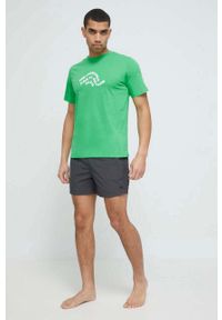 Karl Lagerfeld t-shirt bawełniany kolor turkusowy wzorzysty. Kolor: zielony. Materiał: bawełna. Długość rękawa: krótki rękaw. Długość: krótkie #2