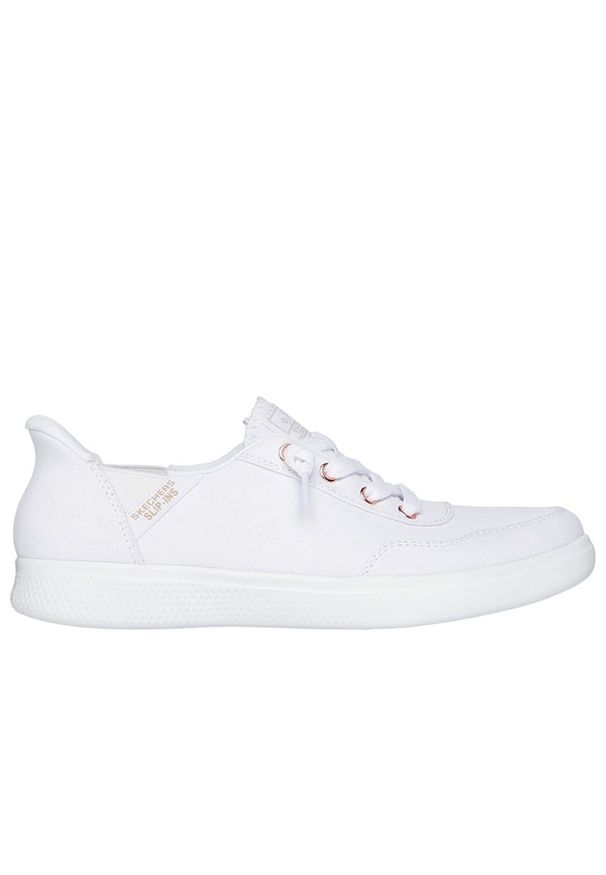 skechers - Buty Skechers Slip-ins Bobs Skip Cute B Cute Sweet 114815WHT - białe. Zapięcie: bez zapięcia. Kolor: biały. Szerokość cholewki: normalna. Wzór: aplikacja. Model: Skechers Sport