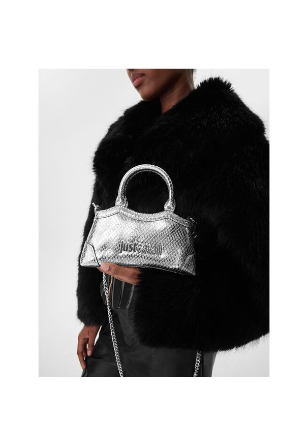 Torebka Just Cavalli. Kolor: srebrny