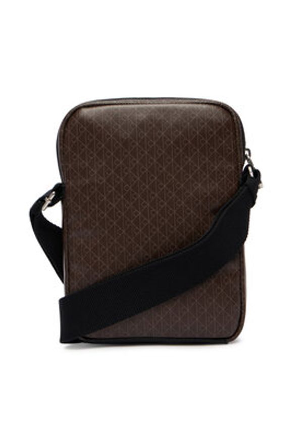 Calvin Klein Saszetka Emblem Aop Coated Slim Reporter LV04D3334G Brązowy. Kolor: brązowy. Materiał: skóra