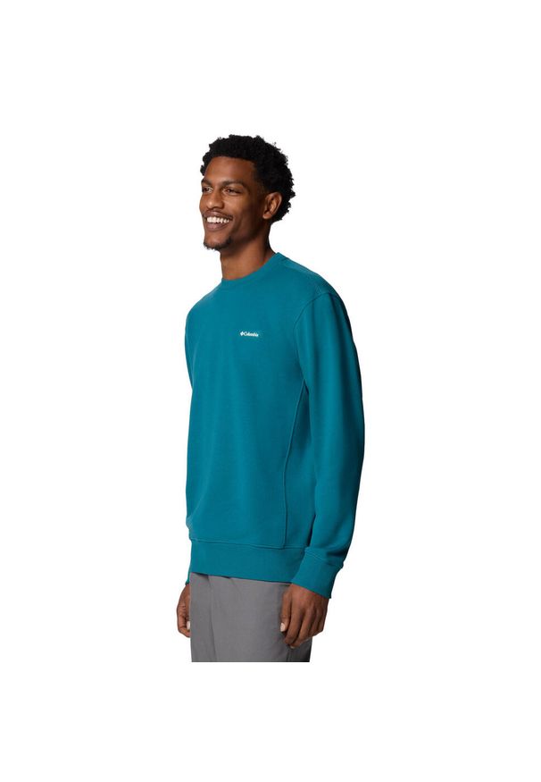 columbia - Bluza dresowa sportowa męska Marble Canyon French Terry Crew. Kolor: zielony. Materiał: poliester, bawełna. Sport: bieganie