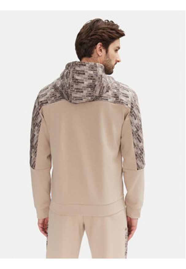 EA7 Emporio Armani Bluza 7M000209 AF12660 U6155 Beżowy Regular Fit. Kolor: beżowy. Materiał: syntetyk, bawełna