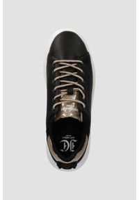 Just Cavalli - JUST CAVALLI Czarne skórzane sneakersy FONDO URSA DIS. 1, Rozmiar 39. Kolor: czarny. Materiał: skóra #4
