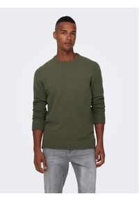 Only & Sons Sweter Ese 22023172 Zielony Regular Fit. Kolor: zielony. Materiał: syntetyk