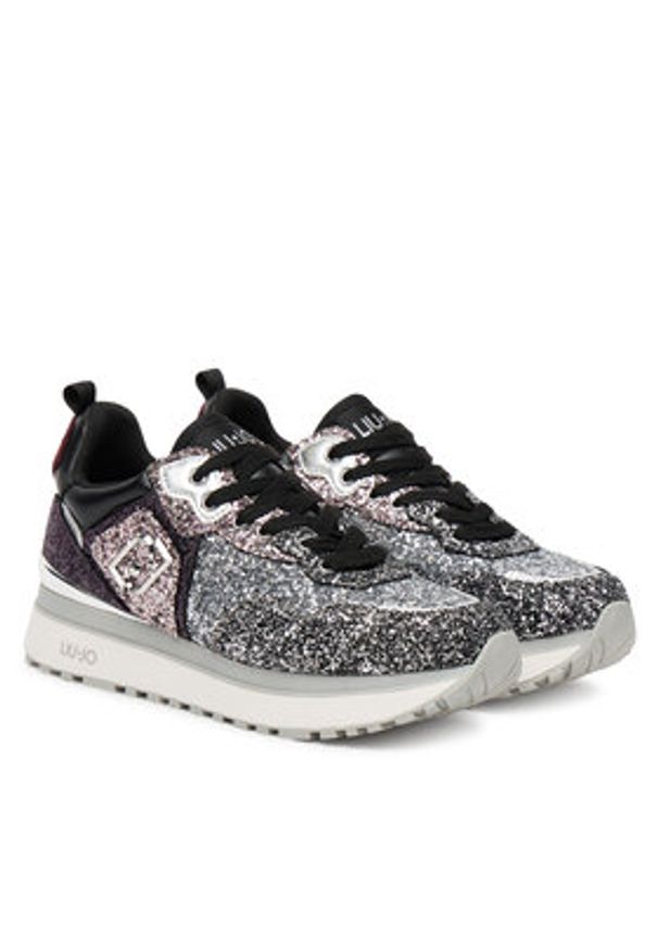 Liu Jo Sneakersy Maxi Wonder Glitter 01 BF5009 TX007 Srebrny. Kolor: srebrny
